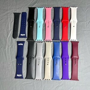 13 Apple Watch Bands. Silicone Bands with Push Button Closure 38mm & 40mm